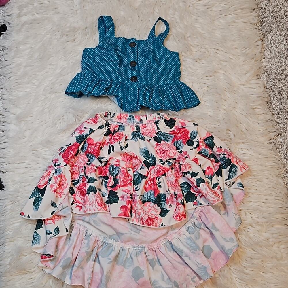 Toddler Girls Boho Floral Boutique Set